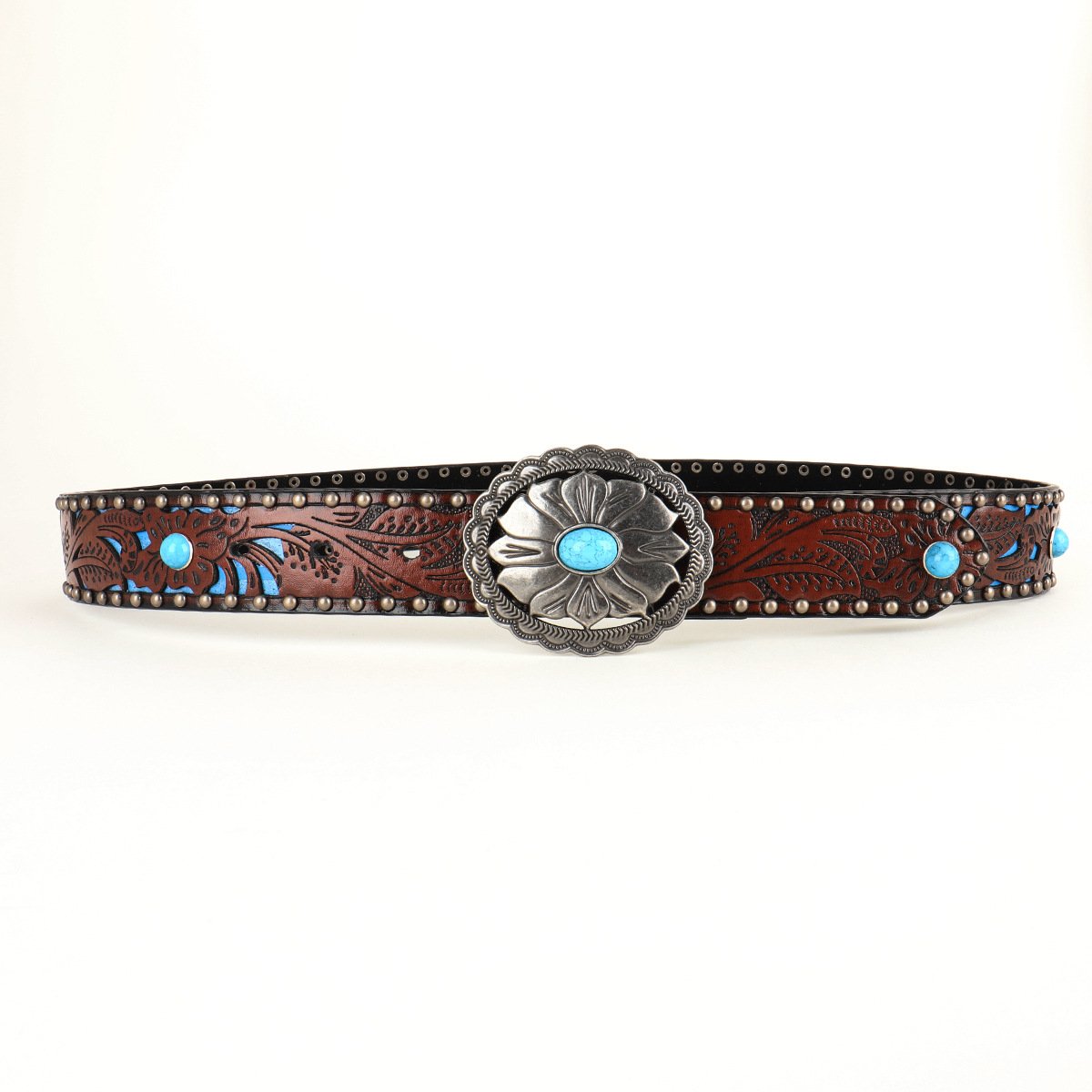 Boho Turquoise Embossed Belt