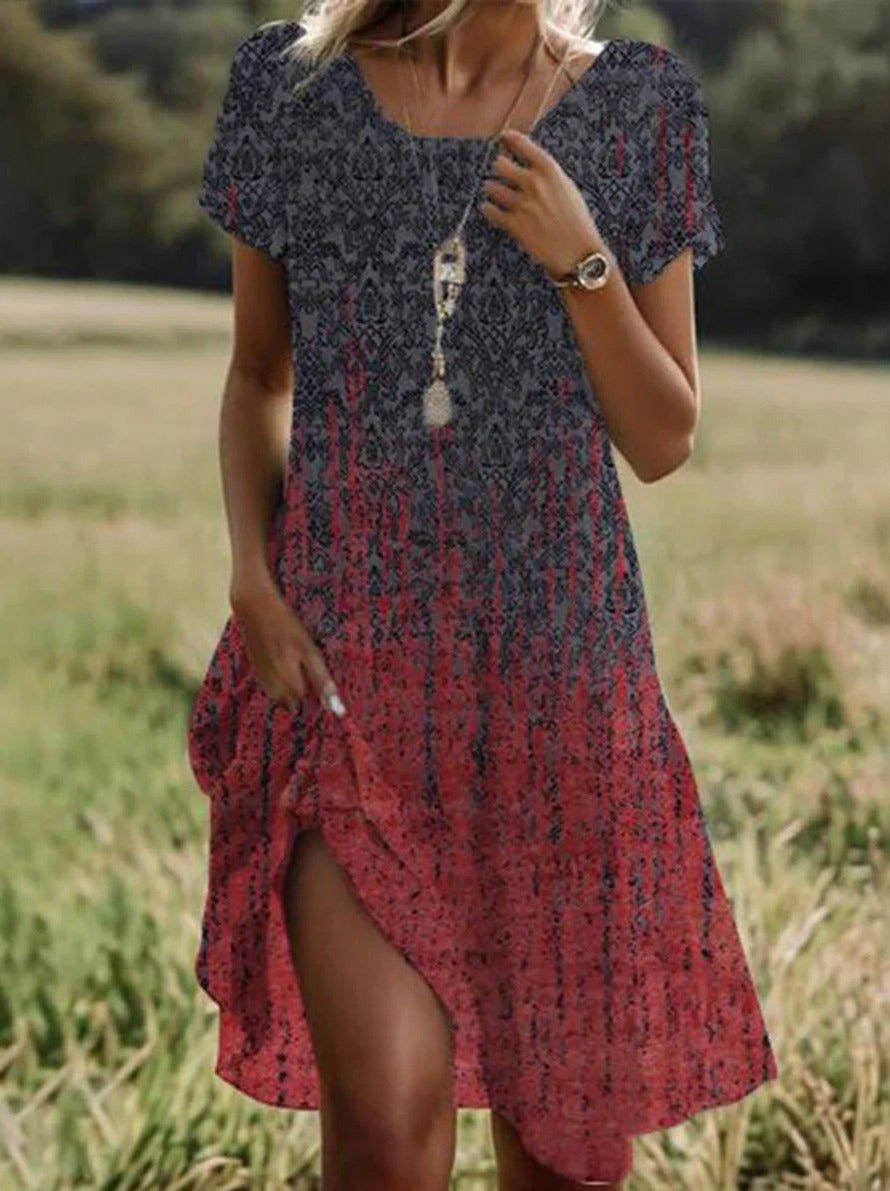 Summer Literature And Art Ethnic Style Dress