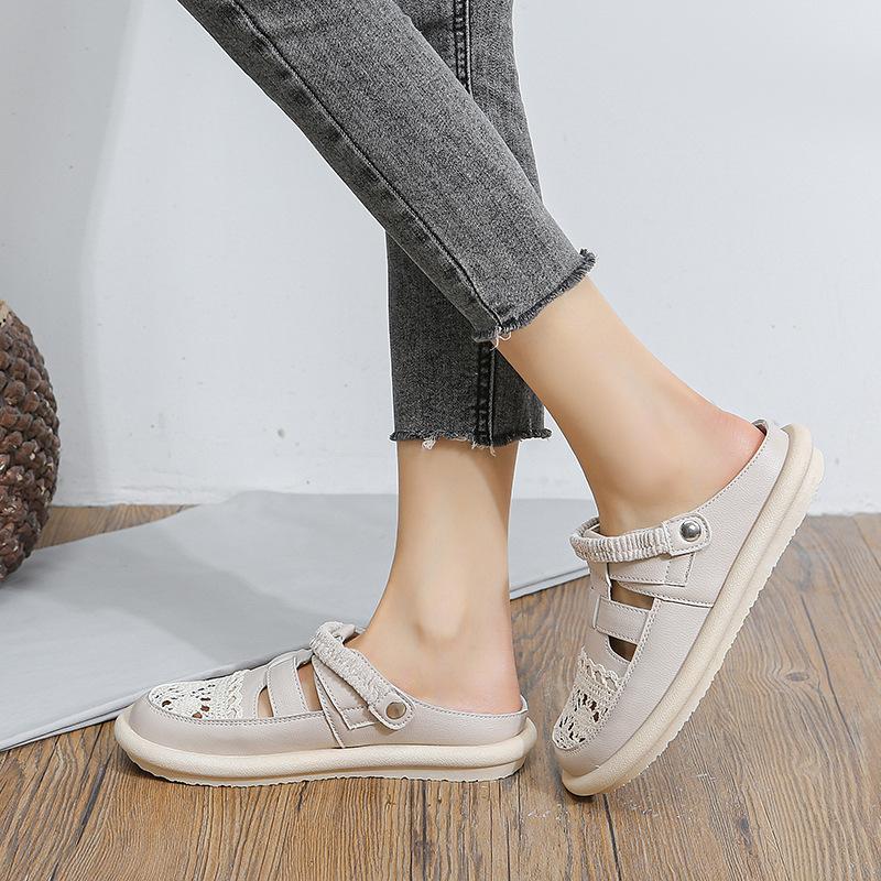 Lace Hollow-out Breathable Soft-soled Sandals