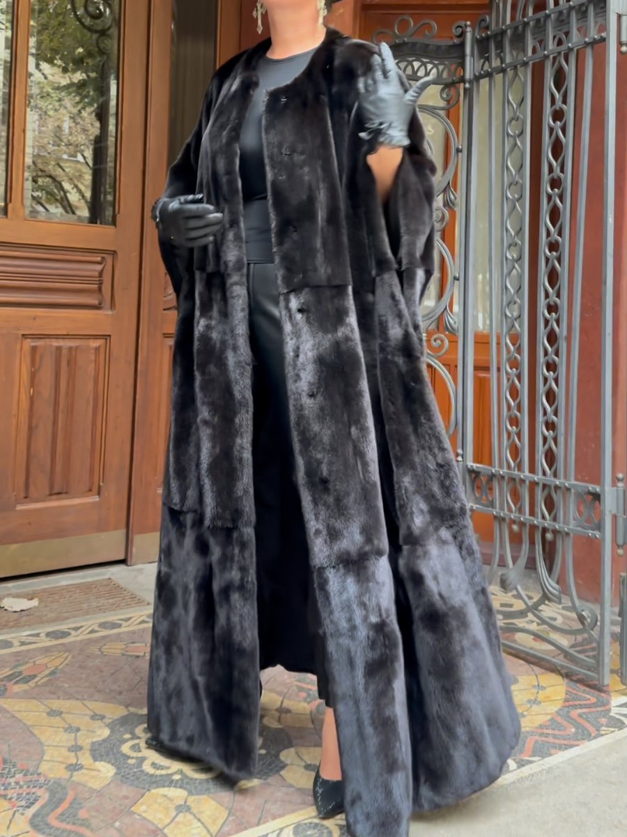 Solid Color Long Plush Coat