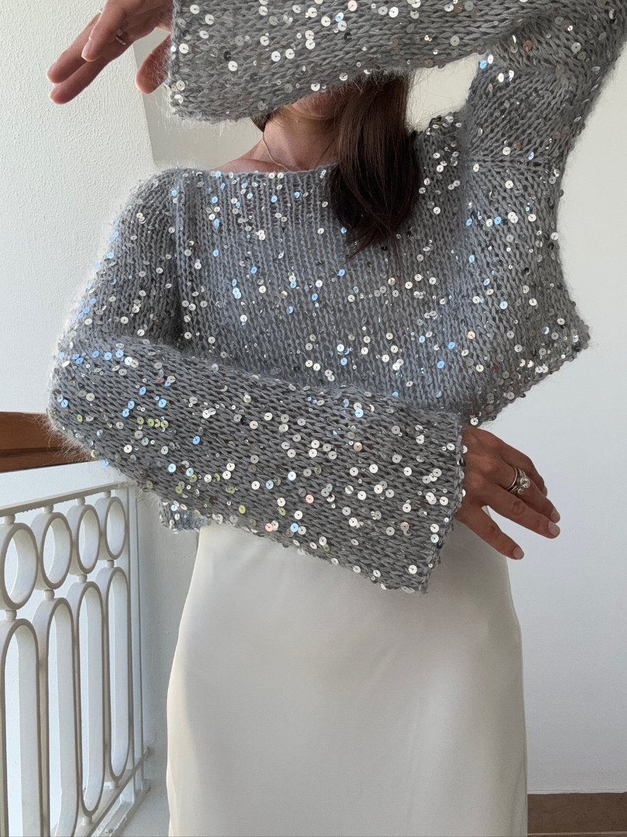 Short Sequin Sweater